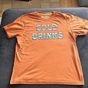 Howler Brothers Orange Tee with Blue Text